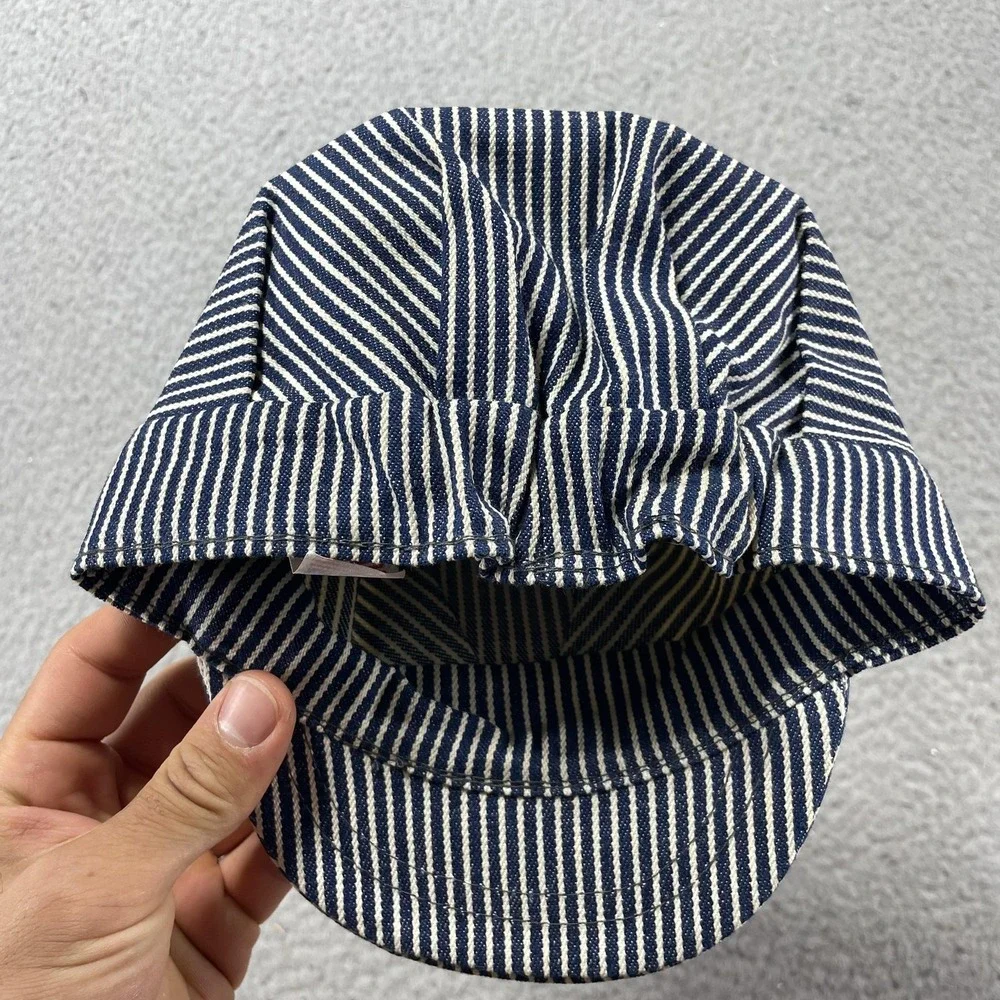 Durango & Silverton Railroad Hat Army Cap Fitted One Size Youth Blue Striped VTG